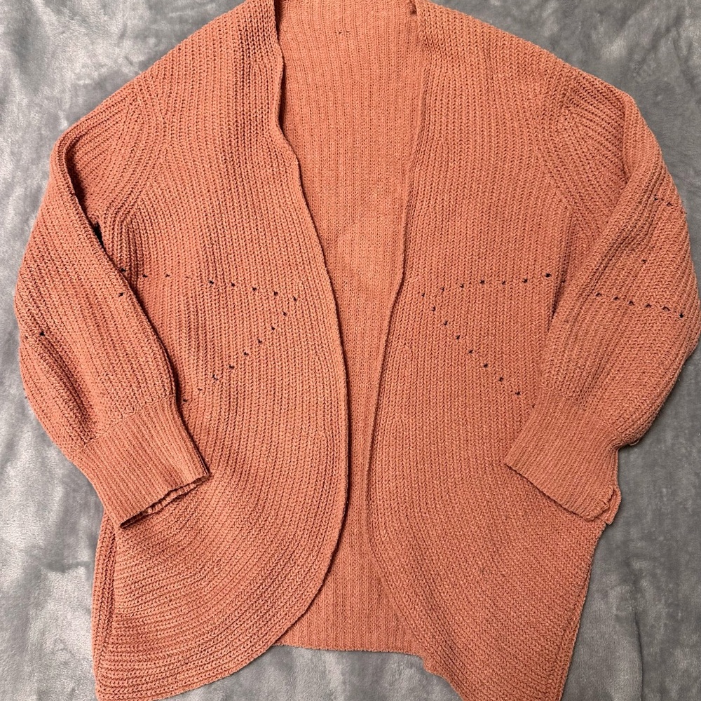 Women's Open Front Knit Sweater - Pink